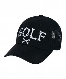 Golf side mesh ballcap black
