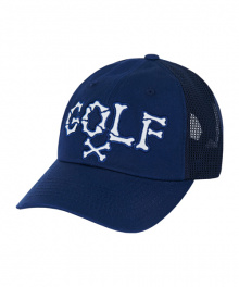 Golf side mesh ballcap navy