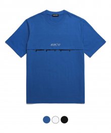 로고 디테일 티셔츠_블루 (VNAGTS110)