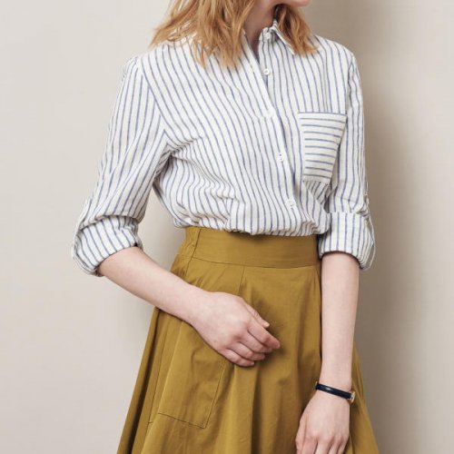 클라비스(CLOVIS) 린넨 스트라이프 셔츠 - 14,900 | 무신사 스토어