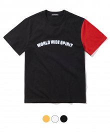 한소매 배색 티셔츠_블랙 (VNAGTS114)