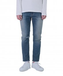 AYC Medium Wash Destroyed Jeans 001 (Cropped ver. 02) / 아영상사 중청 디스 크롭진 02