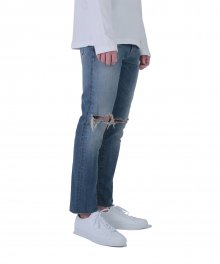 AYC Medium Wash Destroyed Jeans 001 (Cropped ver.) / 아영상사 중청 무파진 001 크롭