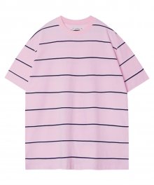 M#1286 multi color stripe tee (pink)