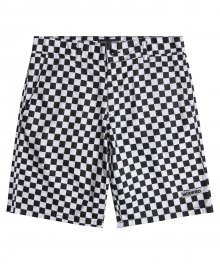 M#1299 reflective checker board shorts (white)