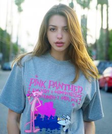 HBXPP Pink Panther And White Man T-Shirt - Grey
