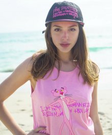 HBXPP Pink Panther Leaning Against Our Logo Tank Top - Pink