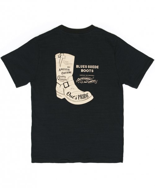아웃스탠딩(OUTSTANDING) BLUES SUEDE BOOTS SLAB TEE[BLACK] - 사이즈 & 후기 | 무신사