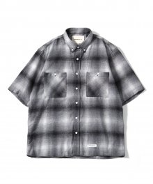 Oversize Big Check Nap Shirts (Grey)