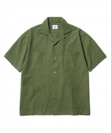 4pocket Open Collar Shirts Khaki