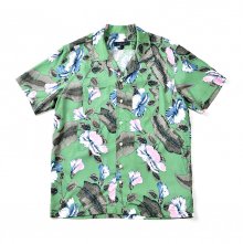 17SS 2POCKETS HAWAIIAN SHIRT GREEN FLORAL