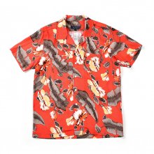 17SS 2POCKETS HAWAIIAN SHIRT RED FLORAL