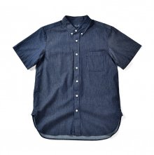 17SS BUTTON DOWN CROPPED SHIRT INDIGO STRIPE