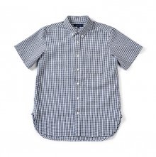 17SS BUTTON DOWN CROPPED SHIRT NAVY GINGHAM