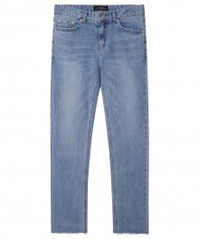 M#1311 bluewich cutted crop jeans