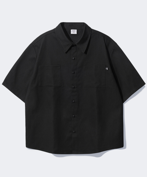 Pigment Loose Fit Half Shirt Black SMSS4079