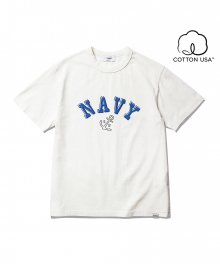 NAVY Anchor T-Shirt Off White