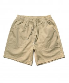 Cotton Half Pants Beige