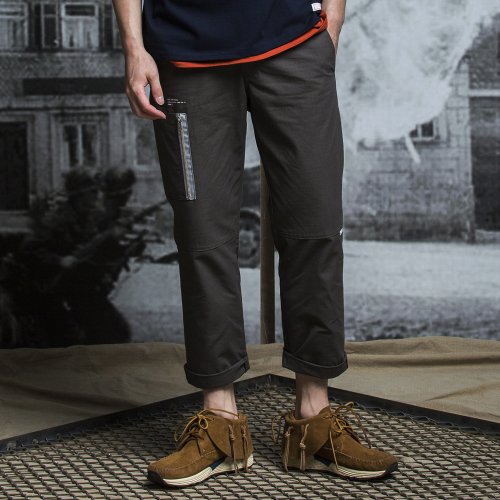 블레디션(bledition) 코튼 립스톱 이지 크롭 팬츠 차콜