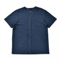 17SS BASEBALL JERSEY STYLE CROPPED SHIRT NAVY