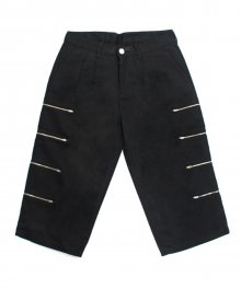 Capri Zipper Detail Pants - Black