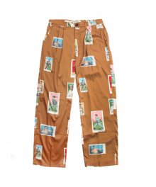 Baseballcard Silk pants - Brown