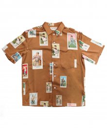 Baseballcard Silk shirts - Brown