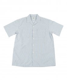 Seersucker Short Sleeve Shirts (Blue)