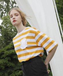 circle stripe T-shirts_yellow