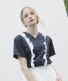 white frill shirts_navy