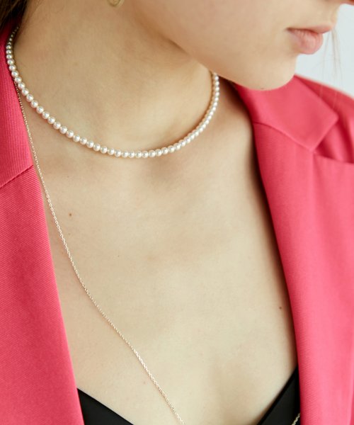 먼데이에디션(MONDAY EDITION) [usual M.E] pearl choker with silver simple chain necklace - 68,000 | 무신사 스토어