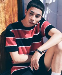 Triple Stripe Pocket S/S T-Shirts(Red/Black)