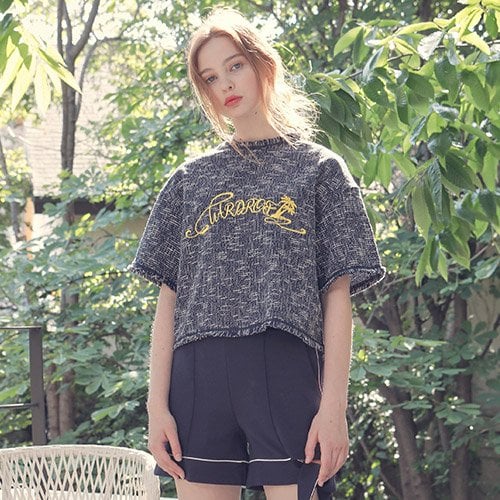 와드로브() SLUB LOGO T-SHIRTS_NAVY 상품 이미지