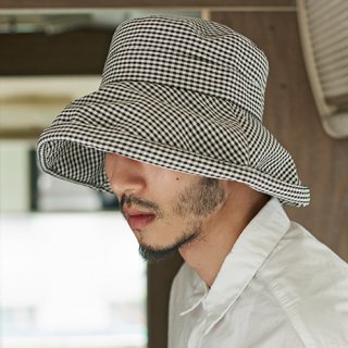 밀리어네어햇(MILLIONAIRE HATS) Rayon gingham check 3pack - (hide your face) over Bucket hat