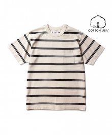 Linton Pocket Stripe T-Shirt Ivory/Navy