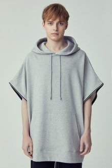 [UNISEX]OVER-FIT TWO-WAY O-RING MELANGE HOODED