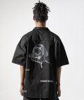 블랙 로즈 하와이안 오버핏 반팔 셔츠 MUVST002-BK