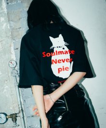 [아키요루]네코 티셔츠 블랙