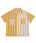 믹스드 스트라이프 오픈카라 셔츠 (yellow)
