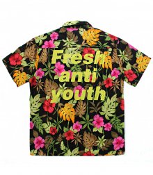 [Fresh anti youth] Floral Shirts - Black