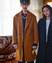 STRAIGHT FIT DOUBLE COAT(BROWN)