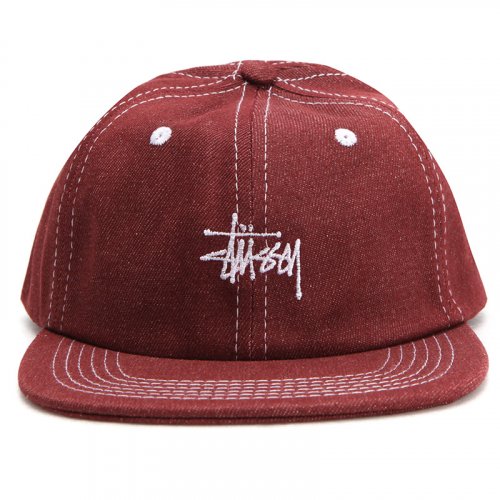 스투시(STUSSY) [스투시] STUSSY CONTRAST STITCH DENIM STRAPBACK (RED)  [131677-REDD] - 사이즈 & 후기 | 무신사