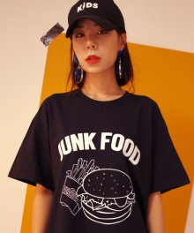 [UNISEX] 정크 푸드 티셔츠 (블랙)