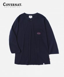 CVNAT HENLEY NECK T-SHIRTS NAVY