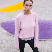 유니섹스 크루넥 알파카 스웨터 atb152u(Pink)