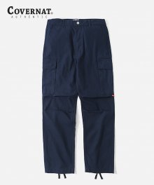 COTTON TWILL CARGO PANTS NAVY