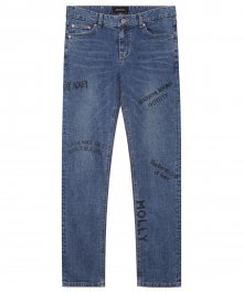 M#1368 handwriting washed jeans