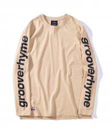 2017 LETTERING SLEEVE T-SHIRTS (BEIGE) [GTS011F33BE]