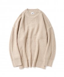 Over Crew Neck Knit Beige