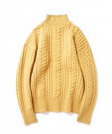 Heavy Lambswool Cable Knit Mustard